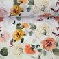 Preview: Baumwolljersey Blüten Apricot/Weiß Töne auf Weiß by Swafing